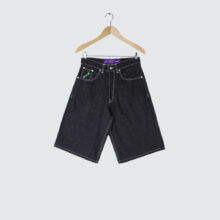 Always Do What You Should Do Relaxed Denim Shorts Black