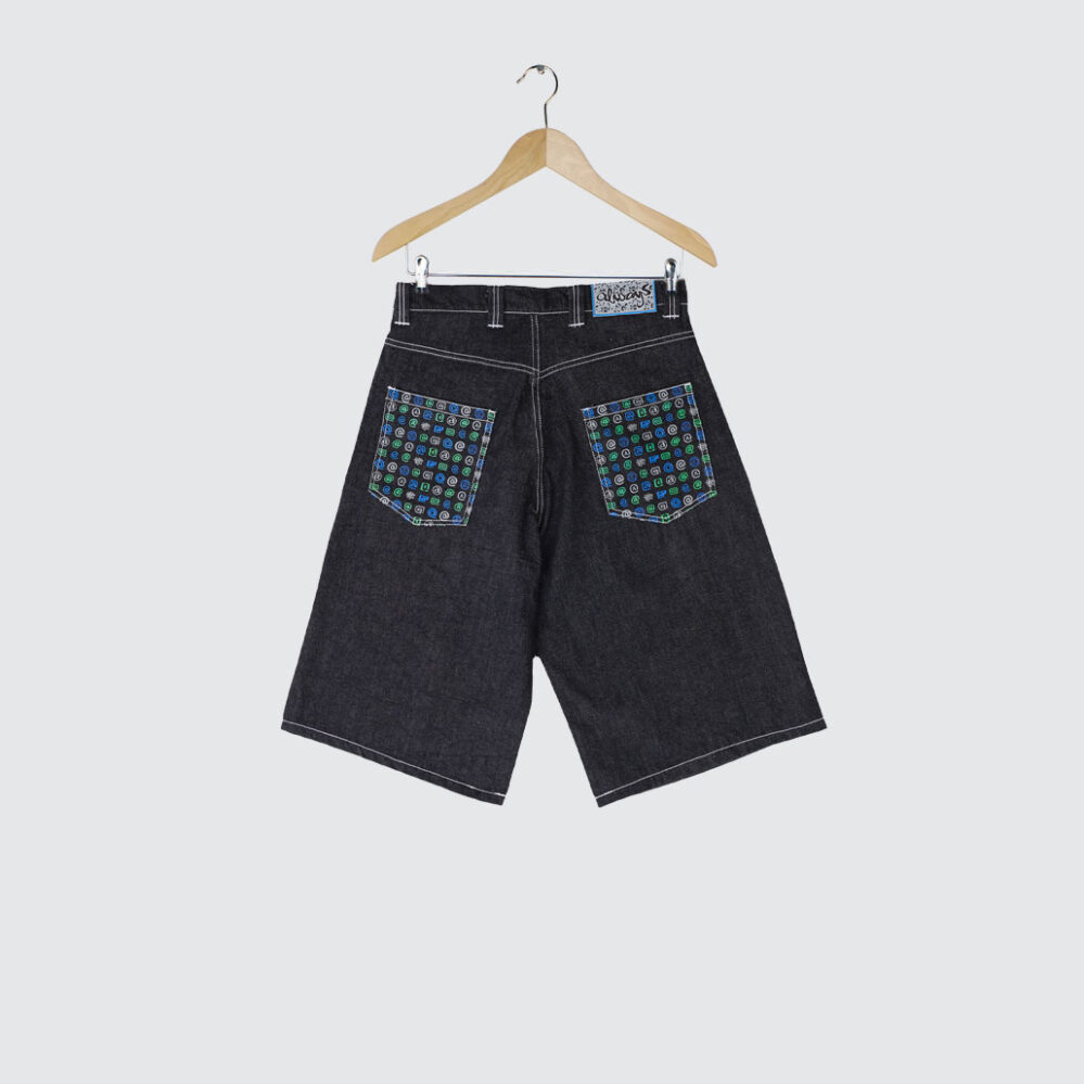 Always Do What You Should Do Relaxed Denim Shorts Black