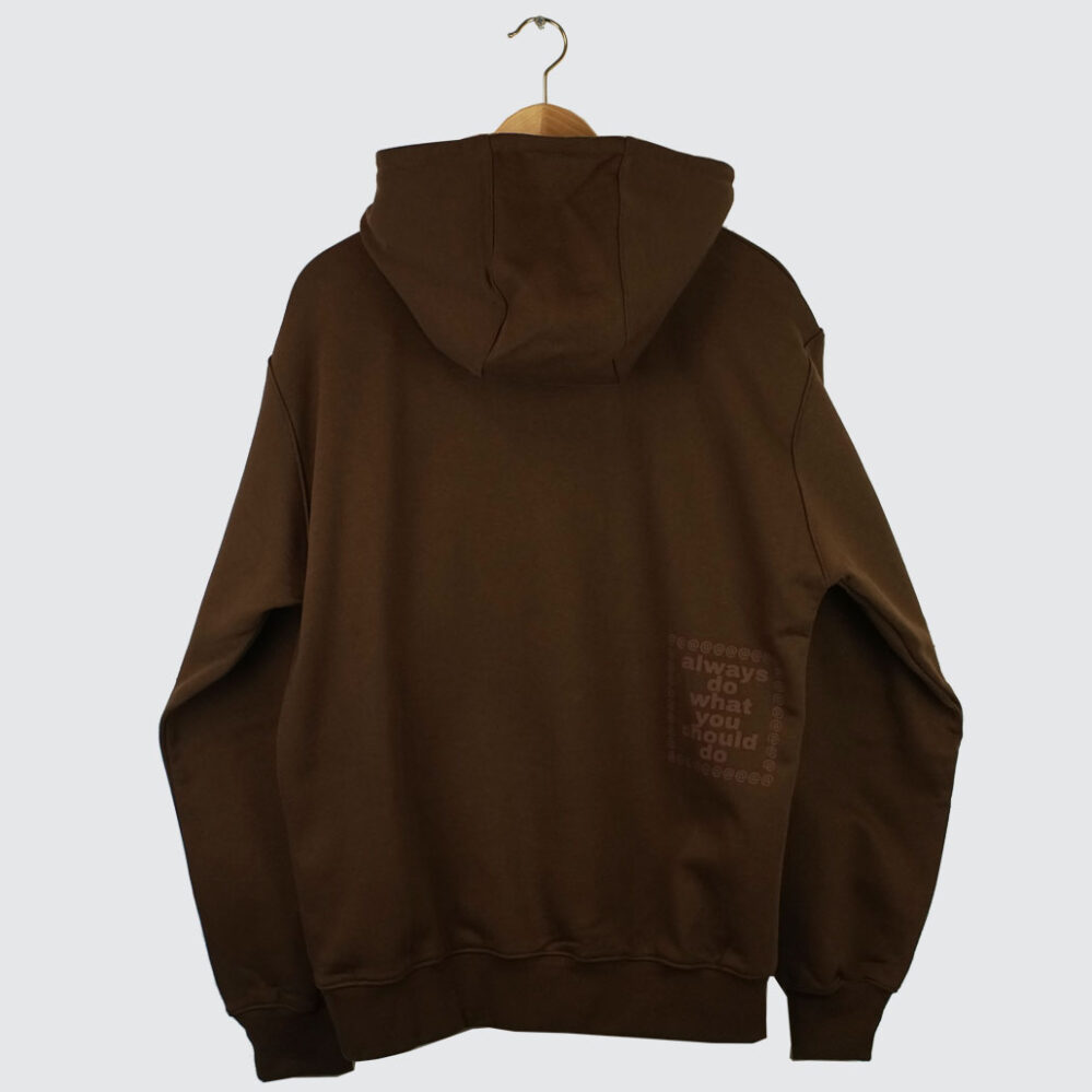 Always Do What You Should Do Scribble @Sun Hoodie Brown Always Do What You Should Do Scribble @Sun Hoodie Brown