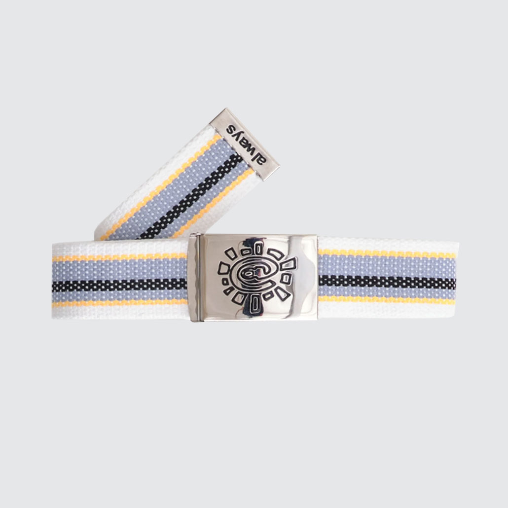 Always Do What You Should Do Stripe Belt White/Yellow/Black Always Do What You Should Do Stripe Belt White/Yellow/Black