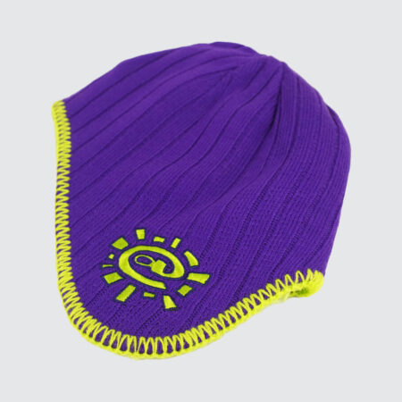 Always Do What You Should Do Reversible Ear Flap Beanie Purple/Green