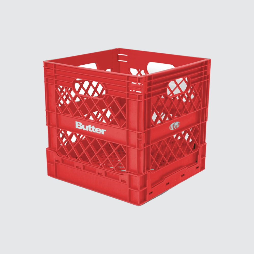 Butter Goods Collapsable Record Crate Red