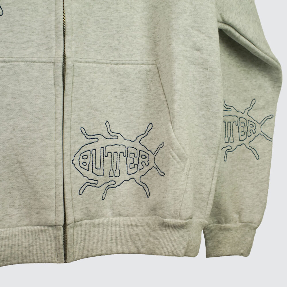 Butter Goods Roach Zip-Hoodie Ash Butter Goods Roach Zip-Hoodie Ash