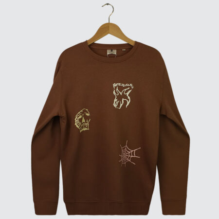Poetic Collective Three Prints Crewneck Brown Poetic Collective Three Prints Crewneck Brown