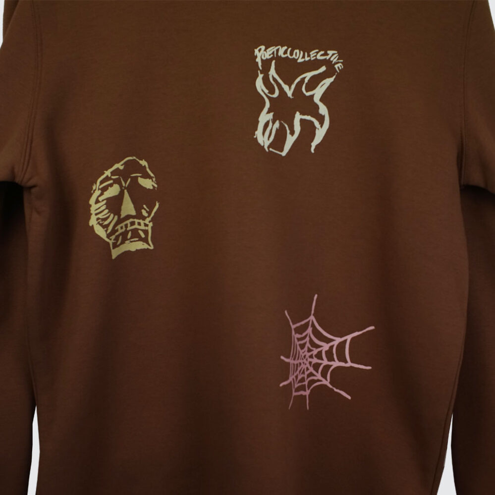 Poetic Collective Three Prints Crewneck Brown