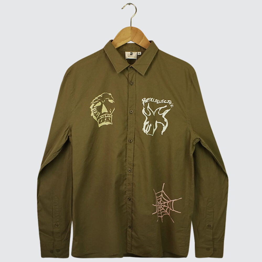 Poetic Collective Three Prints Shirt Olive