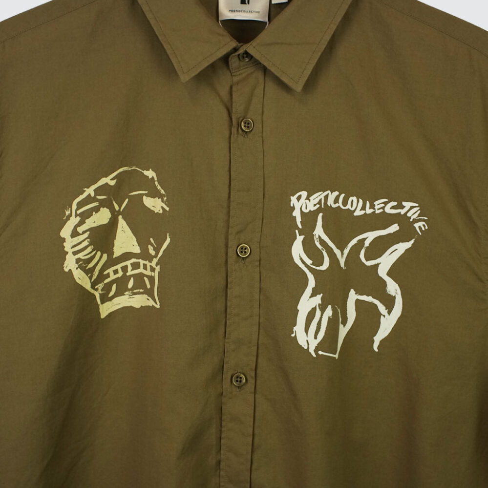 Poetic Collective Three Prints Shirt Olive Poetic Collective Three Prints Shirt Olive