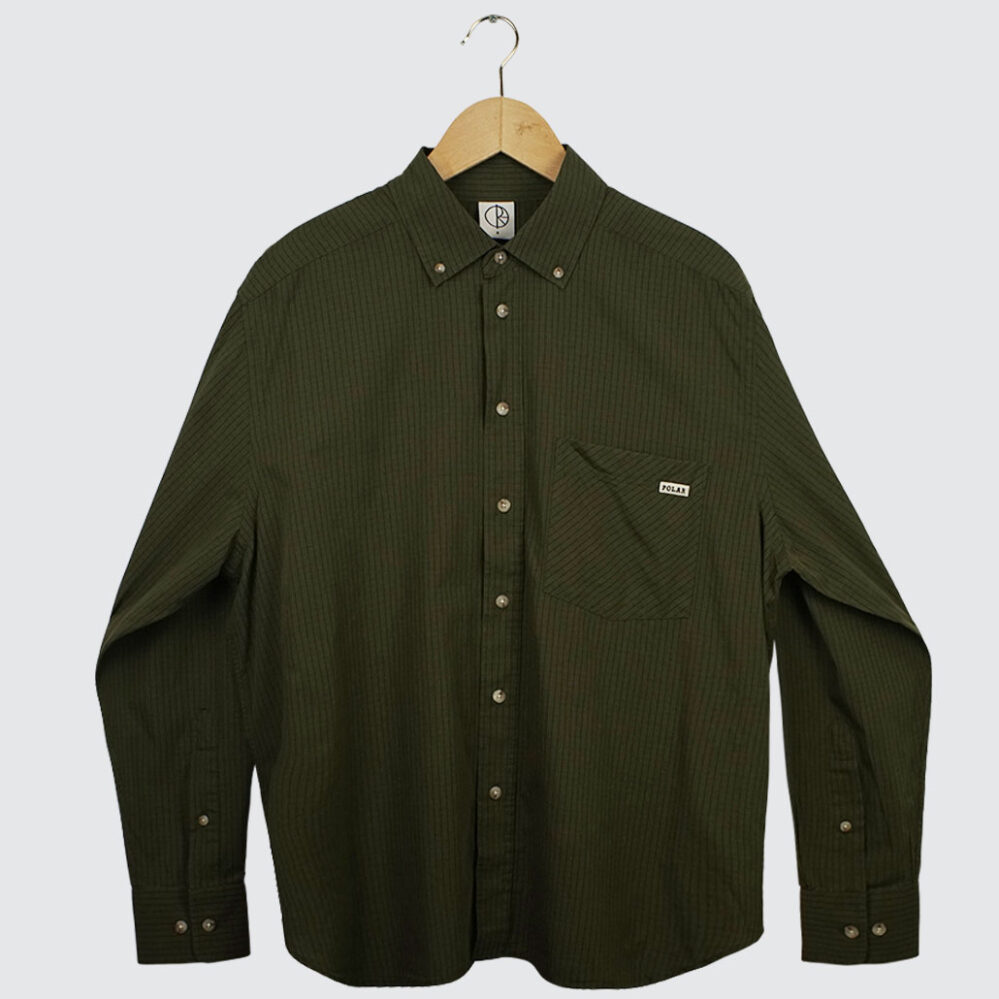 Polar Skate Co. Ben L/S Shirt Army Green Check