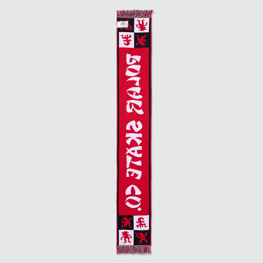 Polar Skate Co. Football Scarf Checkers Red