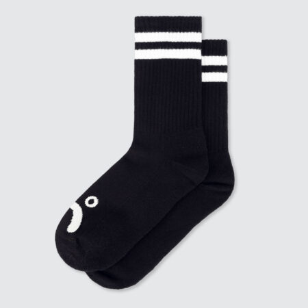 Polar Skate Co. Happy Sad Rib Socks Black