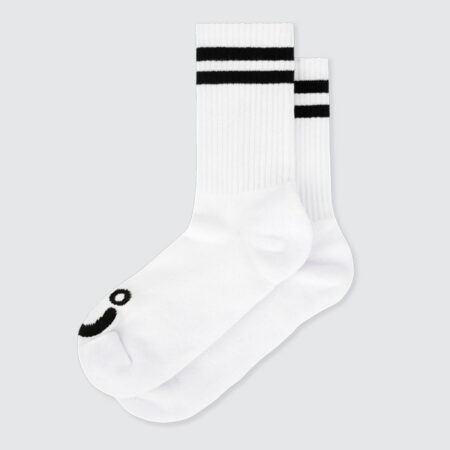 Polar Skate Co. Happy Sad Rib Socks White