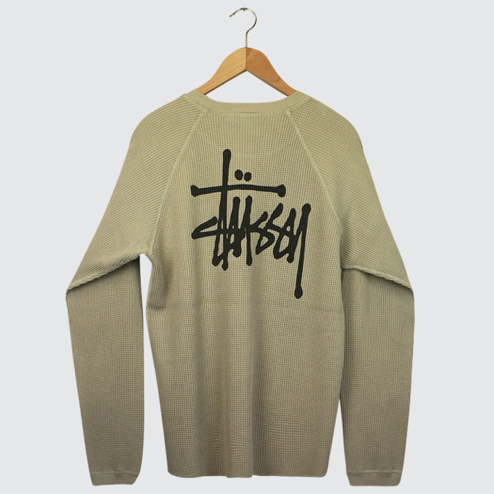 Stüssy Raglan Thermal Basic Stock Longsleeve Bone Stüssy Raglan Thermal Basic Stock Longsleeve Bone