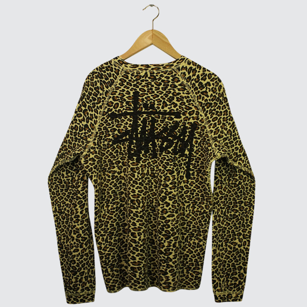 BASIC STÜSSY THERMAL leopard L Stussy Raglan Thermal Basic Stock Crew Leopard – LESS 17