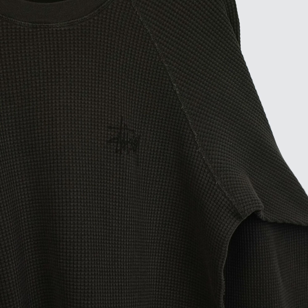 Stüssy Raglan Thermal Basic Stock Longsleeve Washed Black Stüssy Raglan Thermal Basic Stock Longsleeve Washed Black