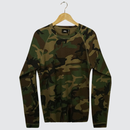 Stüssy Raglan Thermal Basic Stock Longsleeve Woodland Camo