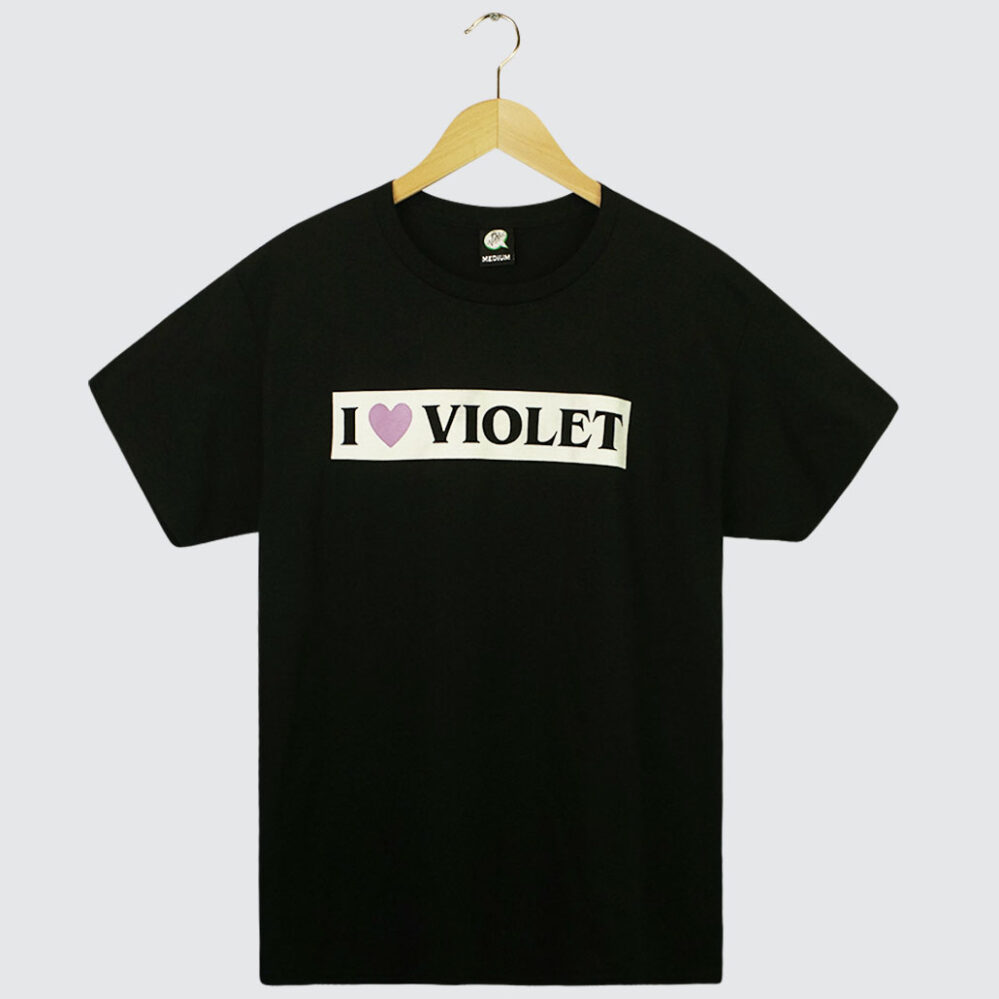 Violet I Heart Violet T-Shirt Black