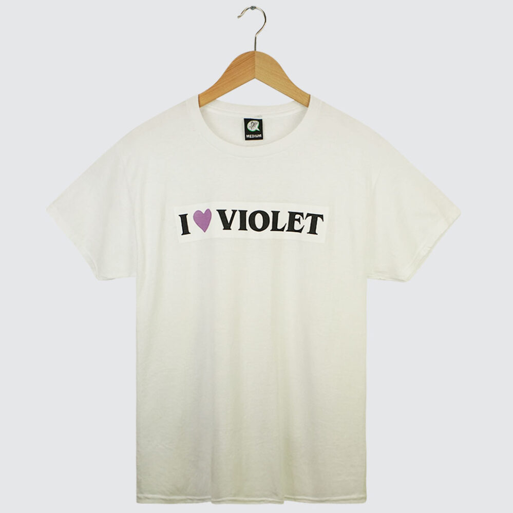 Violet I Heart Violet T-Shirt White
