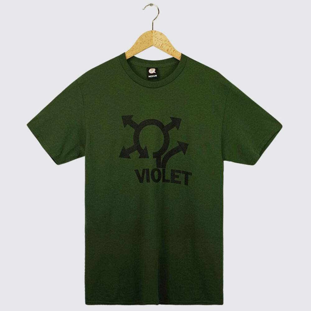 Violet Where Do You Think Your Going? T-Shirt Army Green