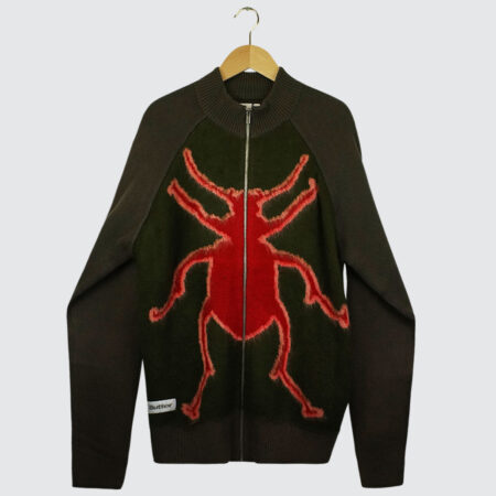 Butter Goods Beetle Zip-Thru Knit Sweater Olive Butter Goods Beetle Zip-Thru Knit Sweater Olive