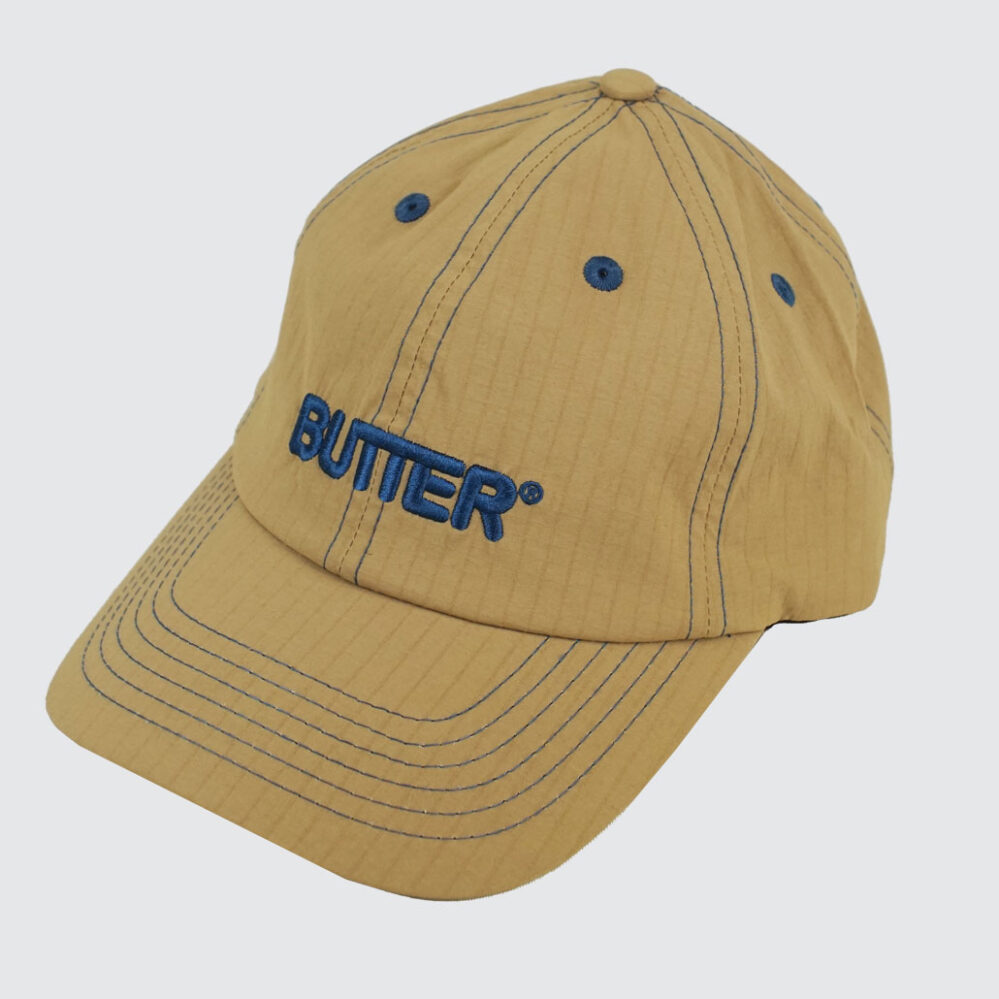 Butter Goods Nylon Rounded Logo 6 Panel Cap Sand