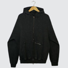 Butter Goods Waffle Zip Hoodie Black Overdye Butter Goods Waffle Zip Hoodie Black Overdye