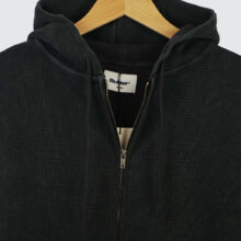 Butter Goods Waffle Zip Hoodie Black Overdye Butter Goods Waffle Zip Hoodie Black Overdye