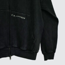 Butter Goods Waffle Zip Hoodie Black Overdye Butter Goods Waffle Zip Hoodie Black Overdye