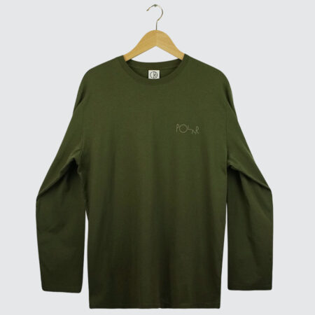 Polar Skate Co. Steve Stroke Logo L/S Army Green Polar Skate Co. Steve Stroke Logo L/S Army Green
