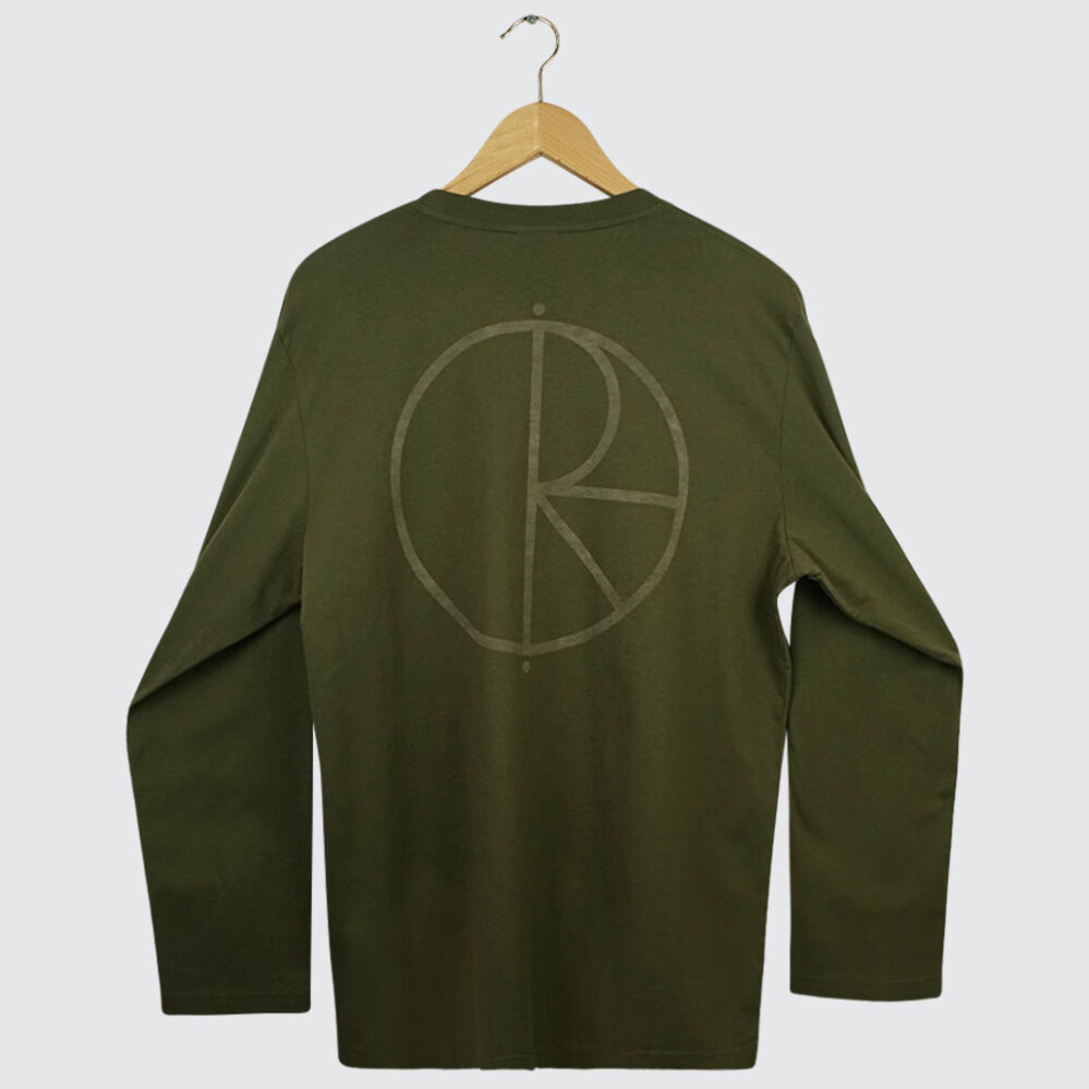 Polar Skate Co. Steve Stroke Logo L/S Army Green