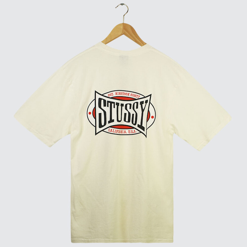 Stüssy Champion Oval Pig. Dyed T-Shirt Natural
