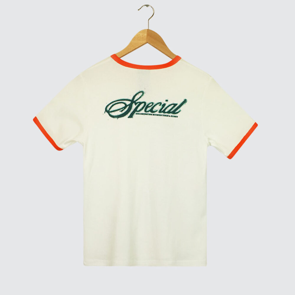 Token x Slinky Cutie Ringer Unisex T-Shirt White