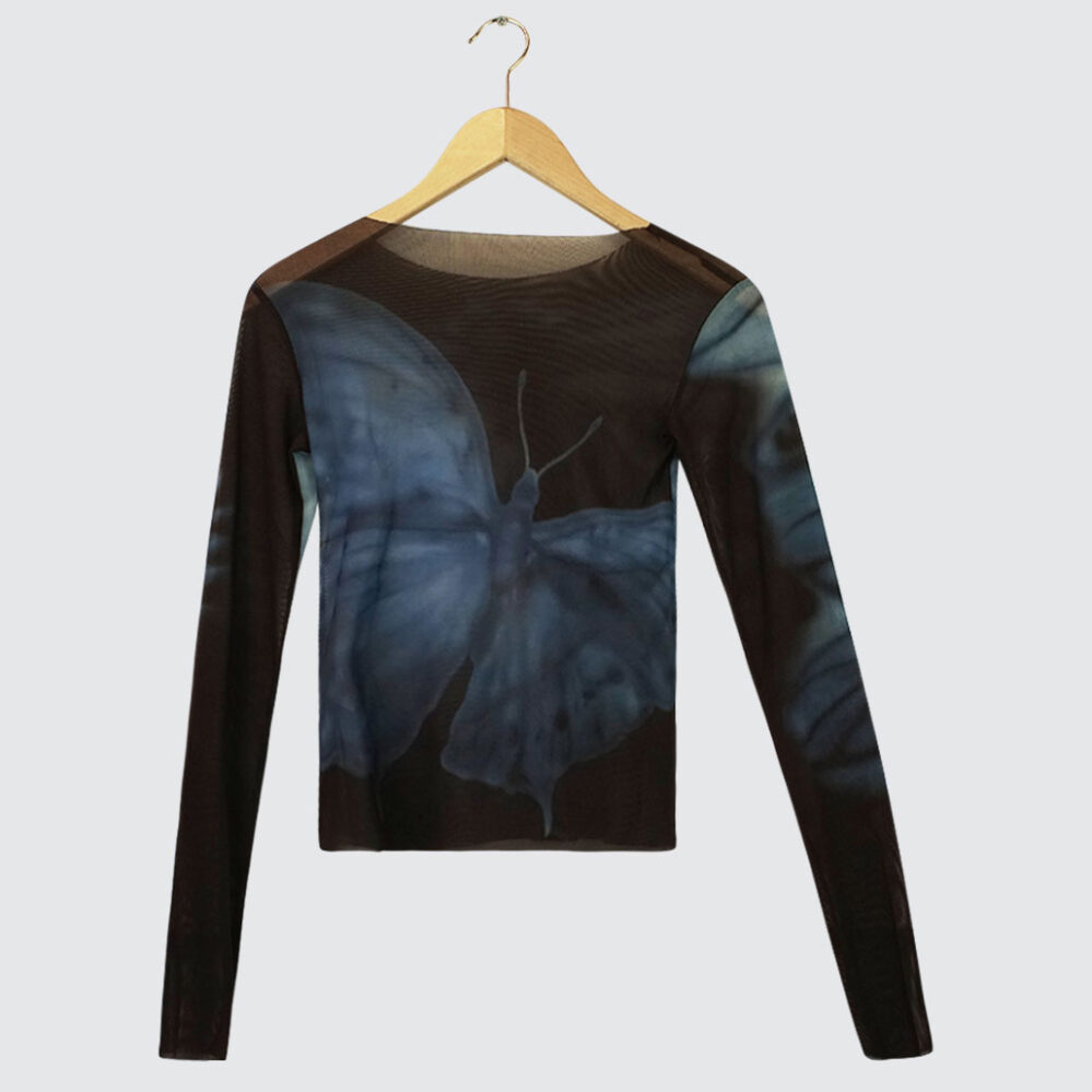 Yardsale Butterfly Mesh Longsleeve Black