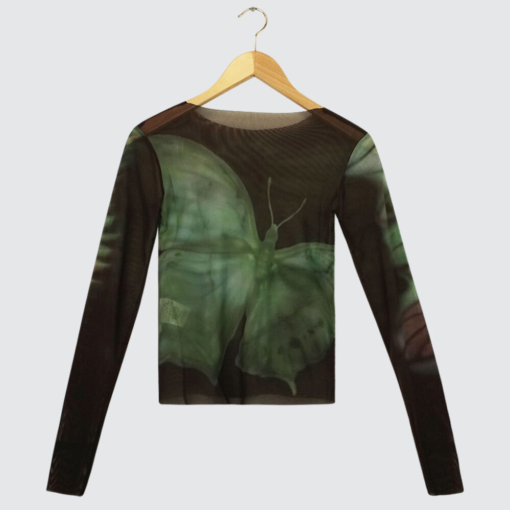 Yardsale Butterfly Mesh Longsleeve Green