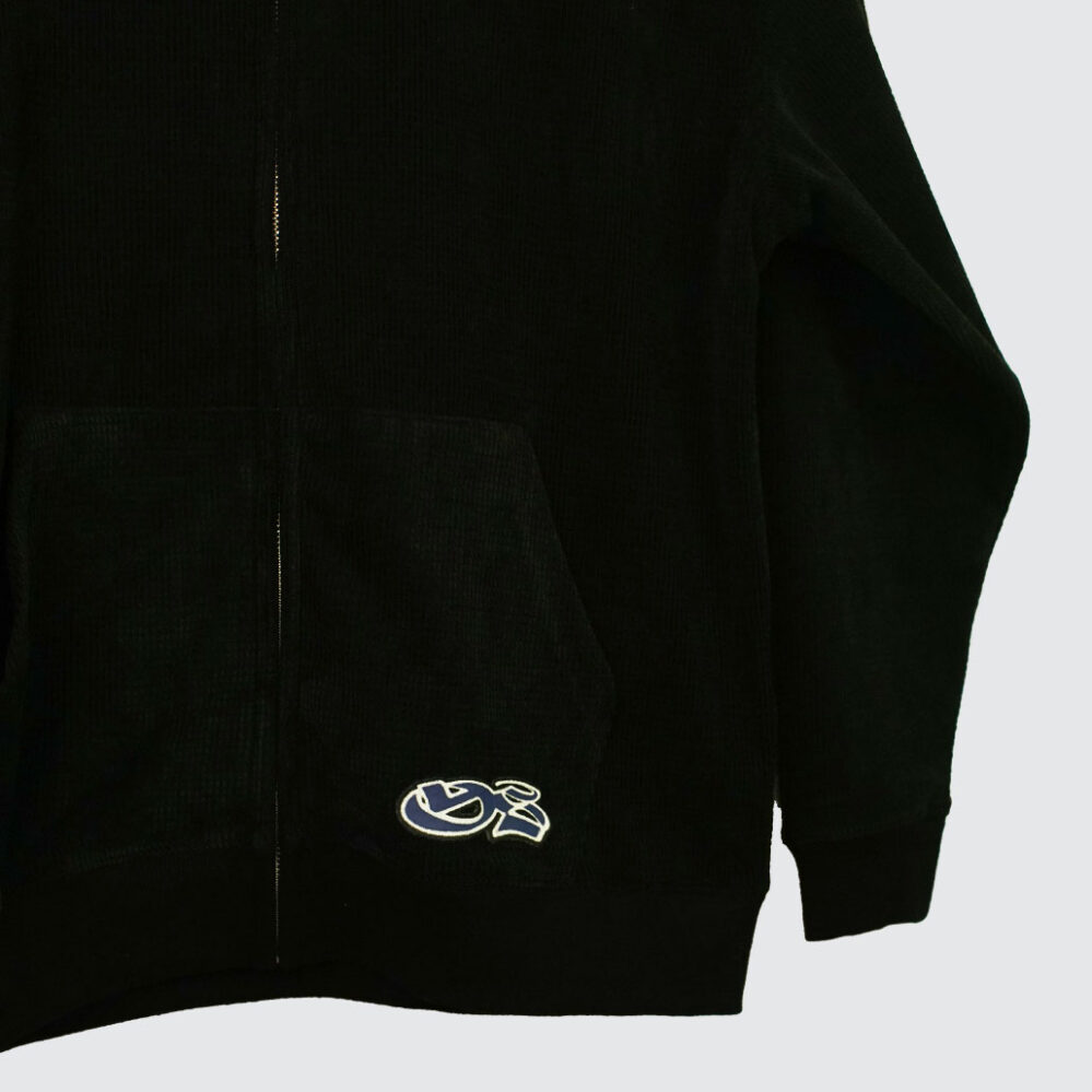 Yardsale Sprayed Waffle Zip Hoodie Black