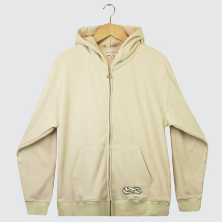 Yardsale Sprayed Waffle Zip Hoodie Off-White