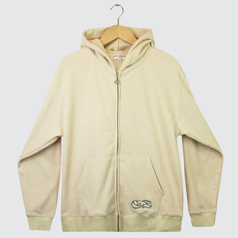 Yardsale Sprayed Waffle Zip Hoodie Off-White - LOBBY Online Skateshop