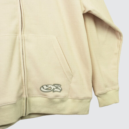 Yardsale Sprayed Waffle Zip Hoodie Off-White