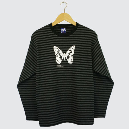 Bye Jeremy Butterfly Stripes Longsleeve Black