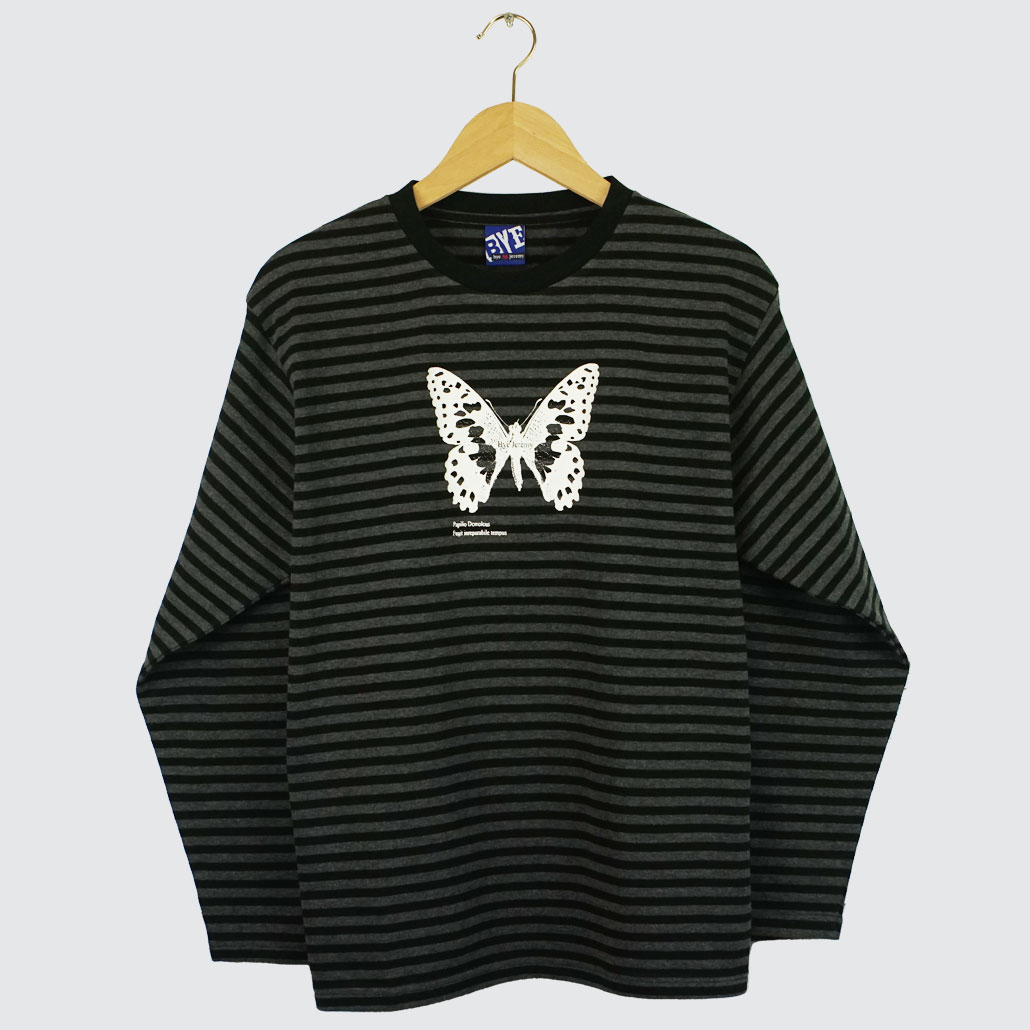 Bye Jeremy Butterfly Stripes Longsleeve Black Bye Jeremy Butterfly Stripes Longsleeve Black