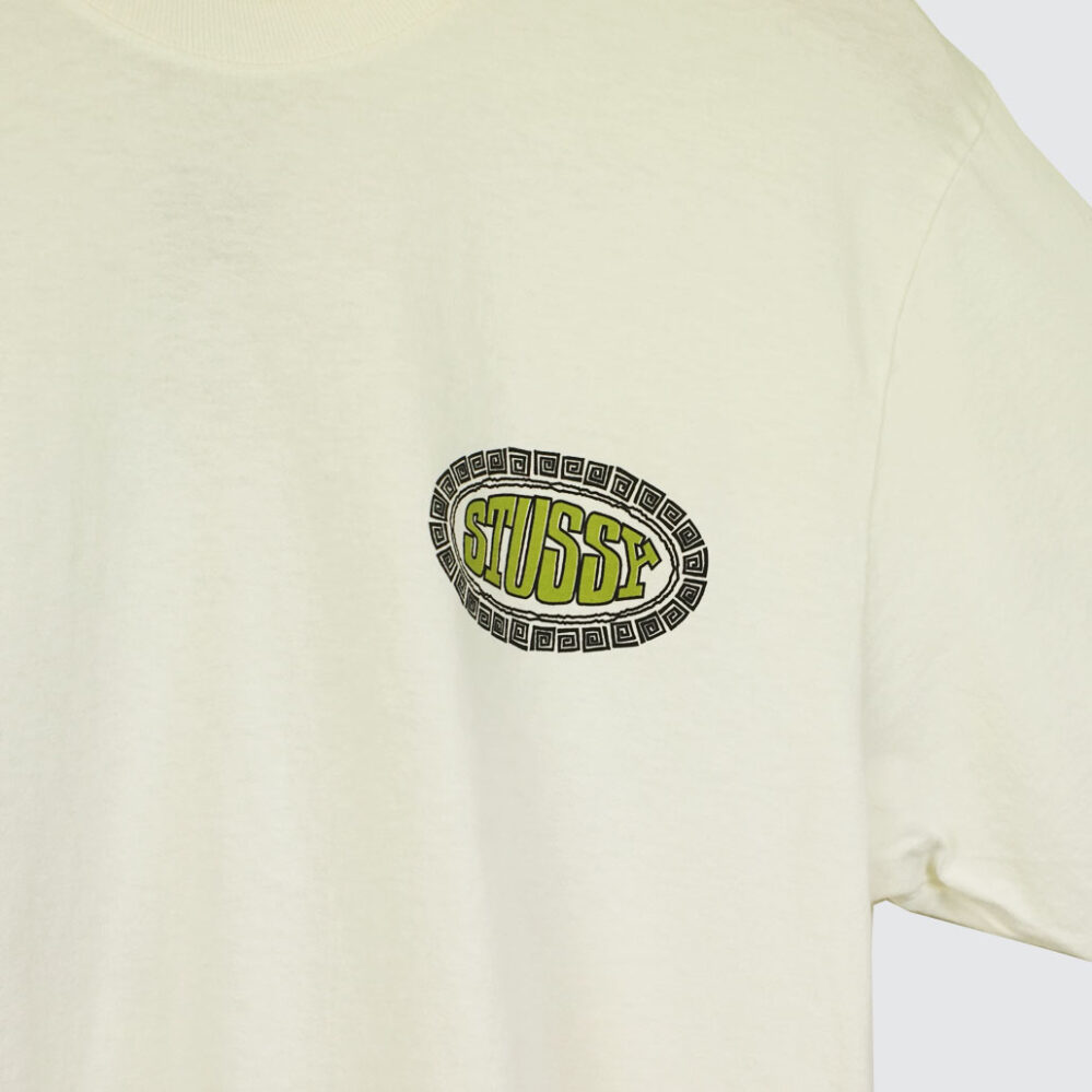 Stüssy Tile Oval Pig. Dyed T-Shirt Natural