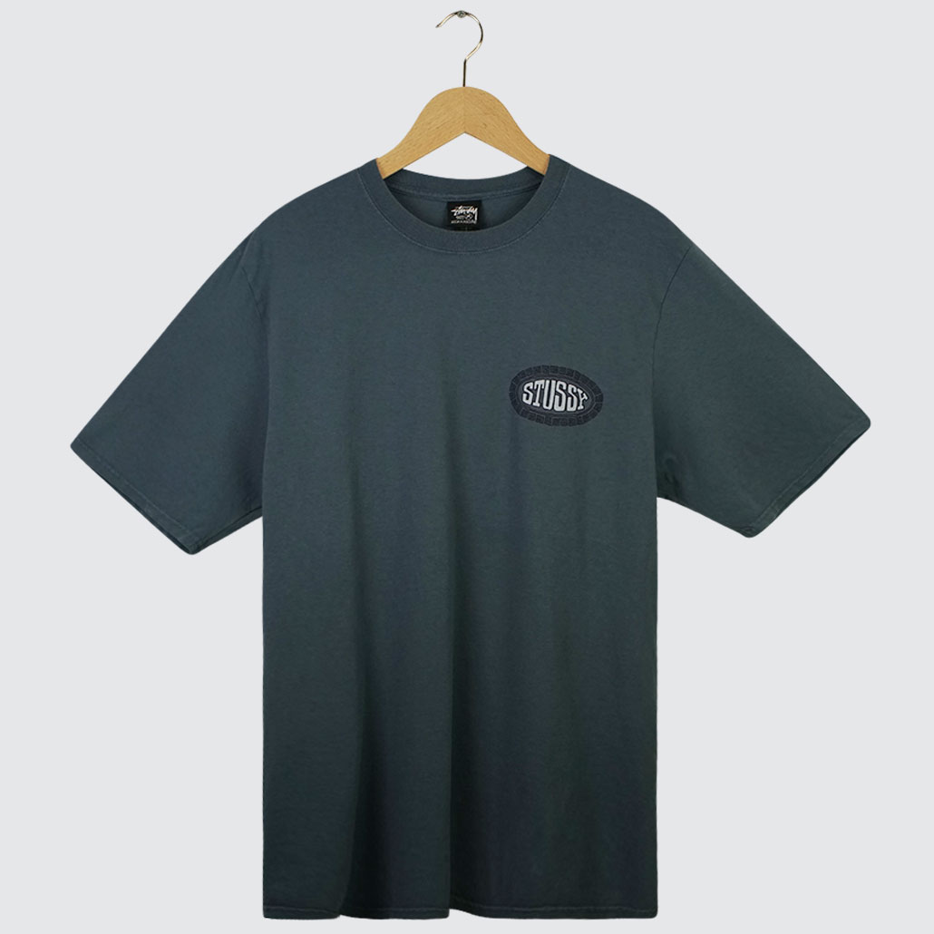 Stüssy Tile Oval Pig. Dyed T-Shirt Navy Stüssy Tile Oval Pig. Dyed T-Shirt Navy