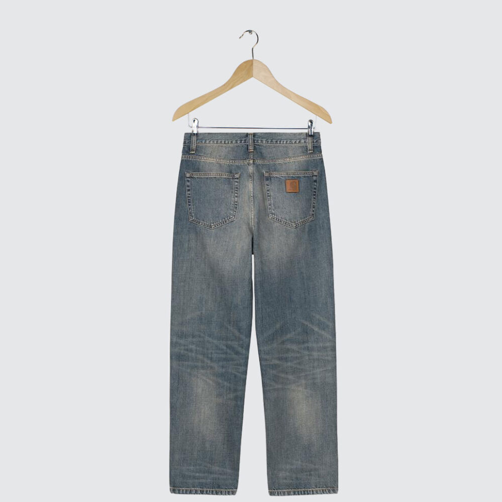 Carhartt WIP Aaron Pant Blue Worn Used Washed