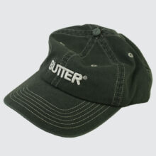 Butter Goods Rounded Logo 6 Panel Cap Washed Black Butter Goods Rounded Logo 6 Panel Cap Washed Black