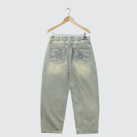 Butter Goods Scorpion Stitch Denim Jeans Tinted Light Blue Butter Goods Scorpion Stitch Denim Jeans Tinted Light Blue