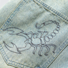 Butter Goods Scorpion Stitch Denim Jeans Tinted Light Blue