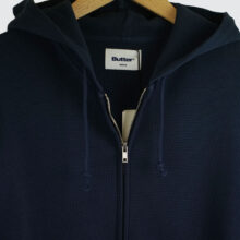 Butter Goods Waffle Zip-Thru Hoodie Navy Overdye Butter Goods Waffle Zip-Thru Hoodie Navy Overdye