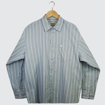 Carhartt WIP L/S Beale Shirt Beale Stripe Gentle Blue/White