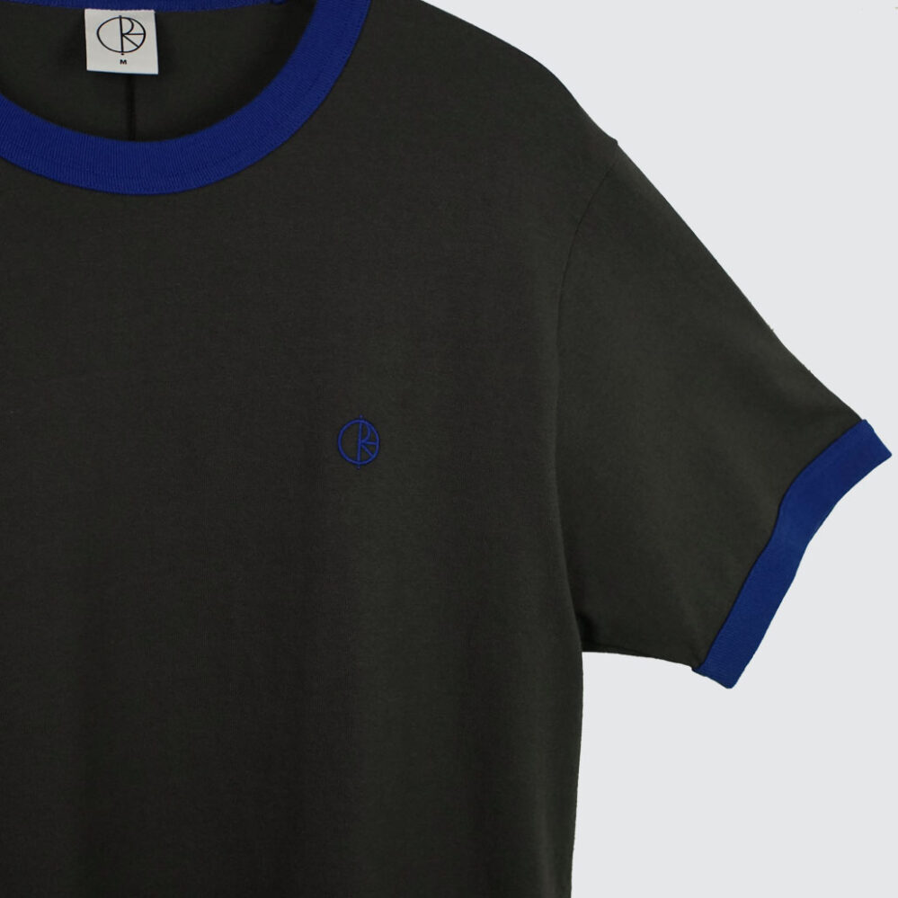 Polar Skate Co. Ringer T-Shirt Dirty Black/Egyptian Blue
