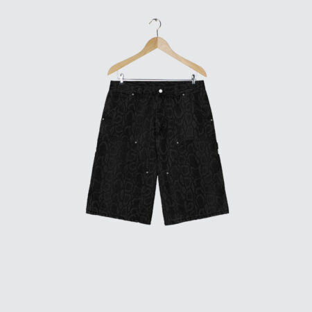 Carhartt WIP OG Double Knee Short Snake Camo Black Heavy Stone Wash