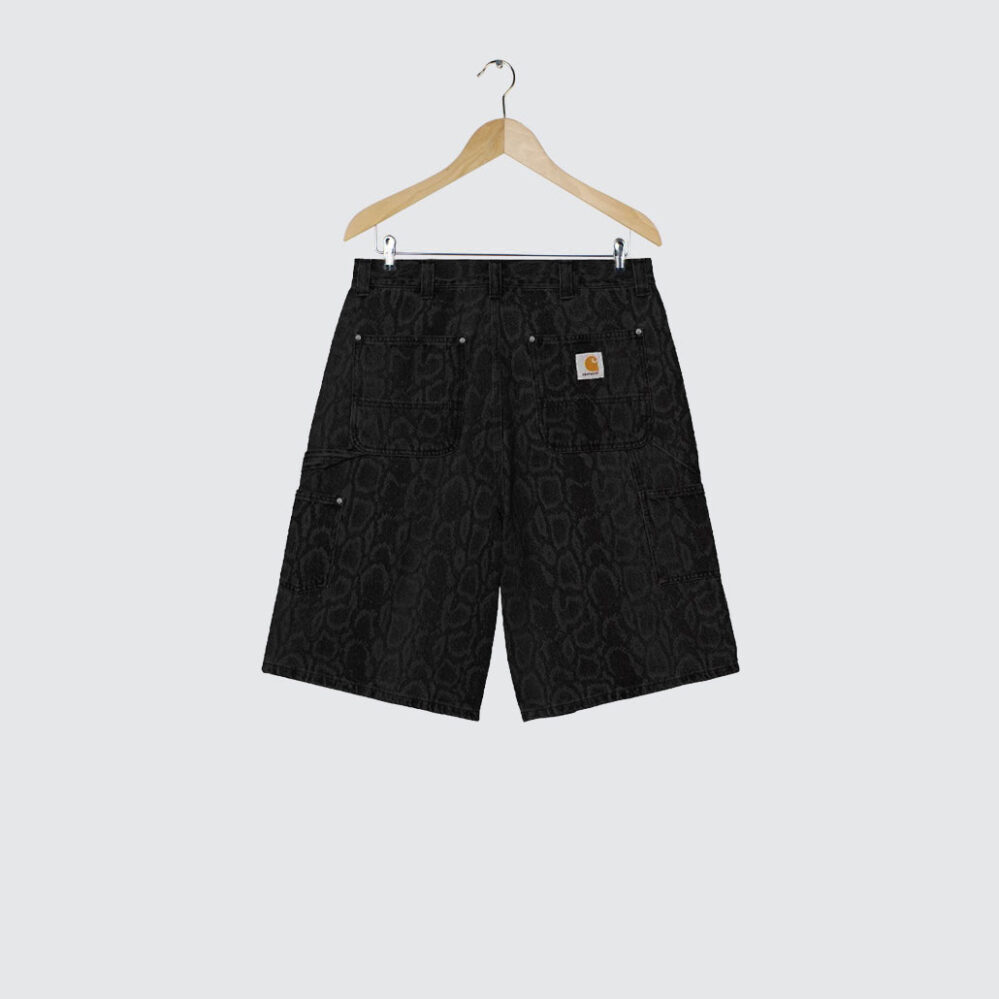 Carhartt WIP OG Double Knee Short Snake Camo Black Heavy Stone Wash